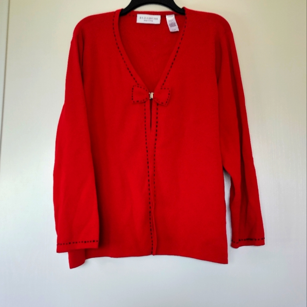 Elisabeth Petite Red Cardigan Size 3